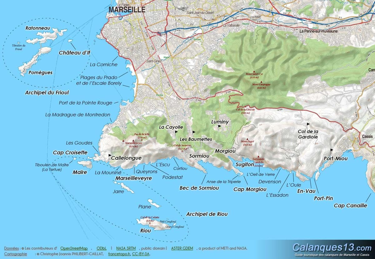 газар зүйн зураг Marseille