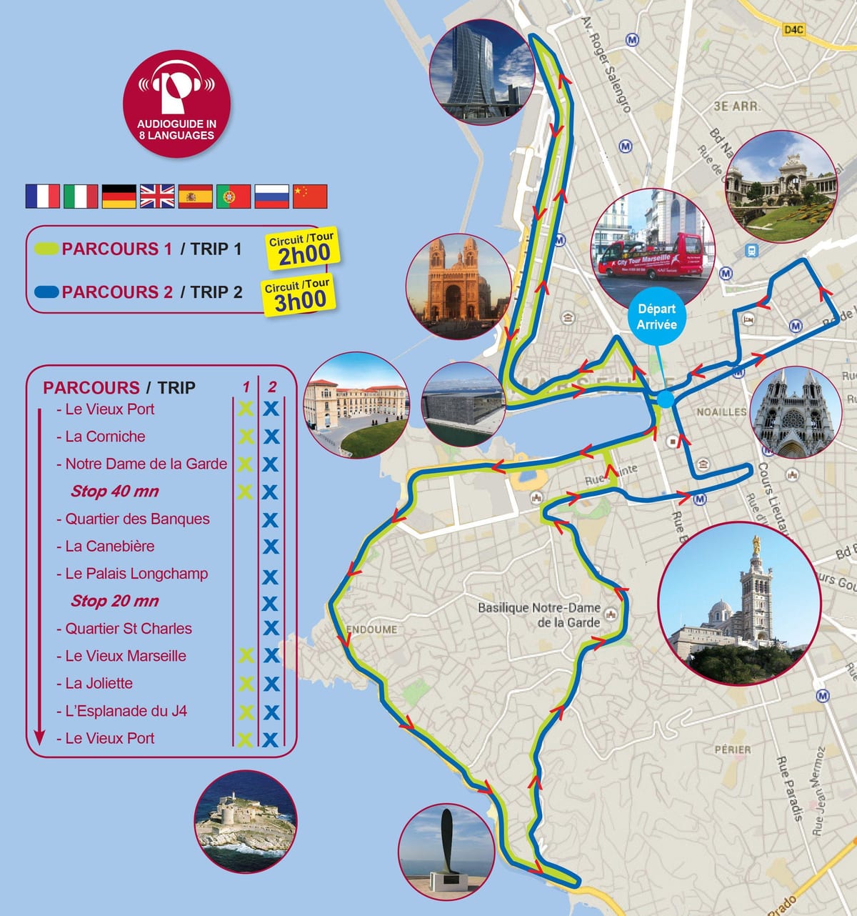 дээр хоп хоп унтраах автобусны Marseille france газрын зураг