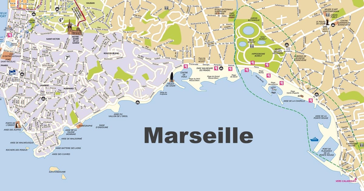 Marseille наран шарлагын газар газрын зураг